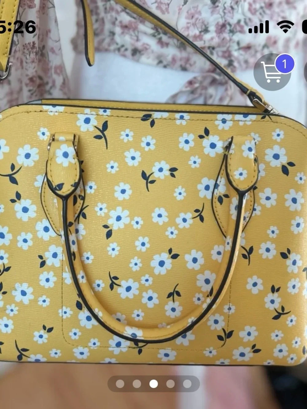 kate spade Yellow Floral Satchel with White Daisy Print